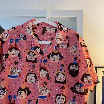 Cămașă pentru bărbați cu guler clasic și mâneci scurte - culoare roz