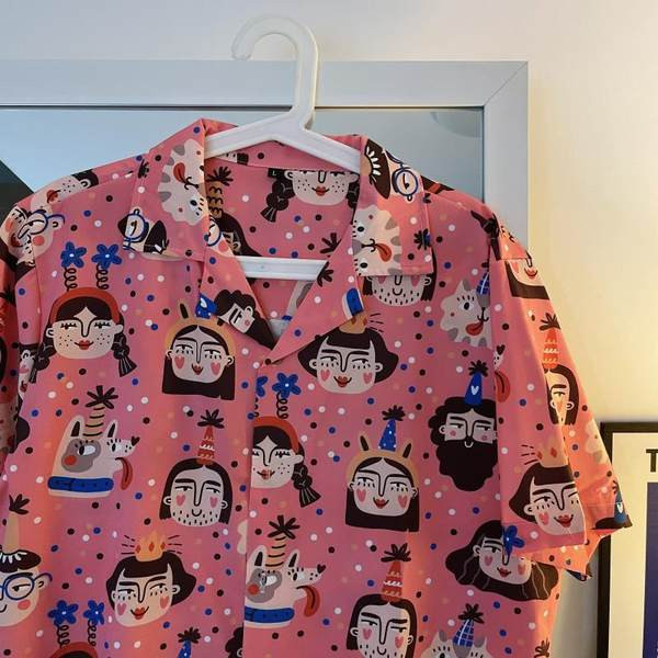 Cămașă pentru bărbați cu guler clasic și mâneci scurte - culoare roz