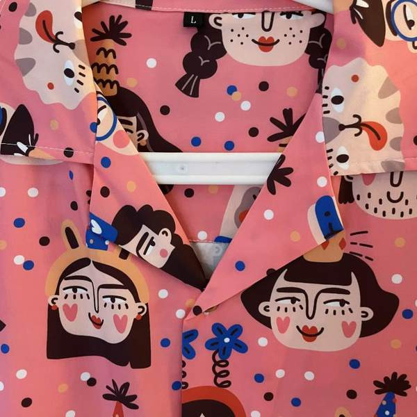 Cămașă pentru bărbați cu guler clasic și mâneci scurte - culoare roz