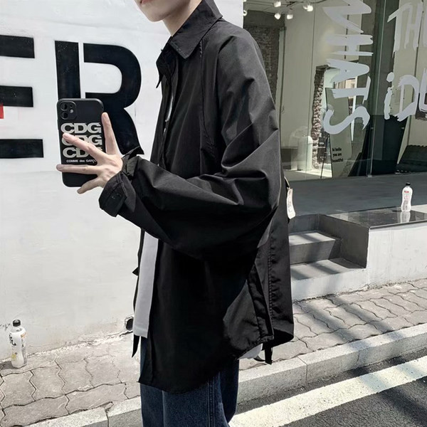 Plaša modeļa ikdienas krekls ar garām piedurknēm