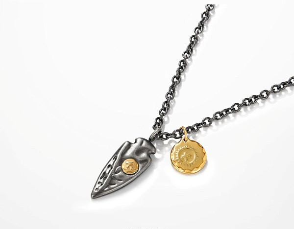 Lanț bărbătesc elegant cu pandantive