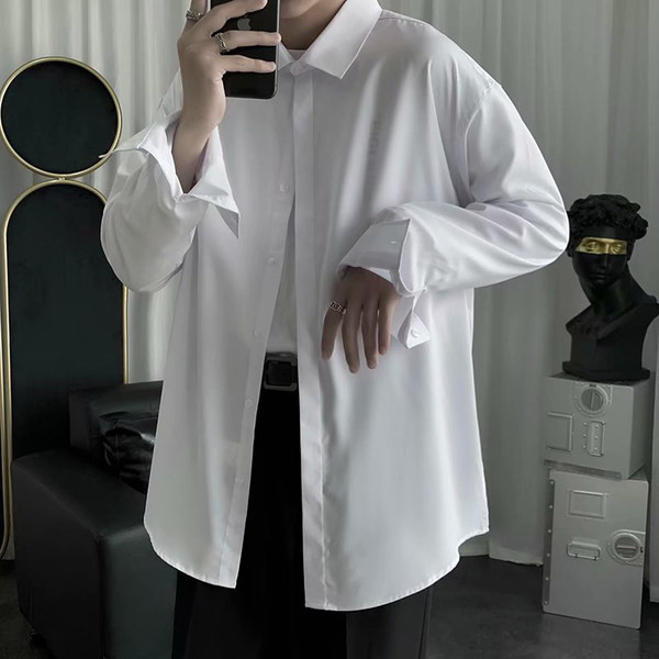 Camasa barbati casual model uni cu maneci lungi si nasturi