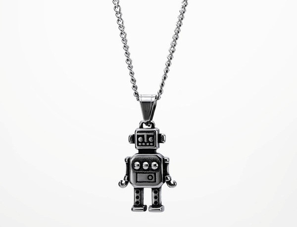 Lanț modern pentru bărbați cu pandantiv robot