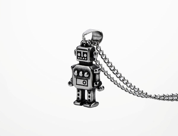 Lanț modern pentru bărbați cu pandantiv robot
