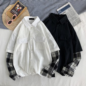 Cămașă bărbătească cu mâneci în carouri