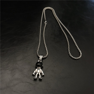 Lanț lung pentru bărbați modern, cu pandantiv de astronaut