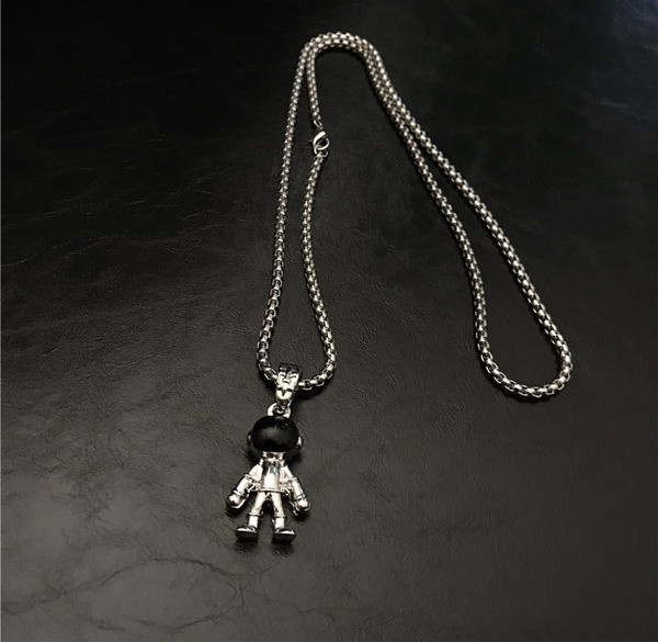 Lanț lung pentru bărbați modern, cu pandantiv de astronaut