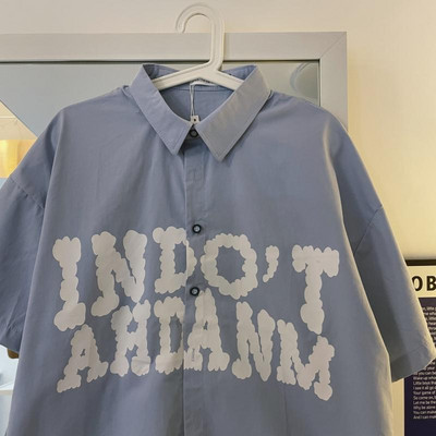 Cămașă de primăvară pentru bărbați cu guler și inscripție clasică