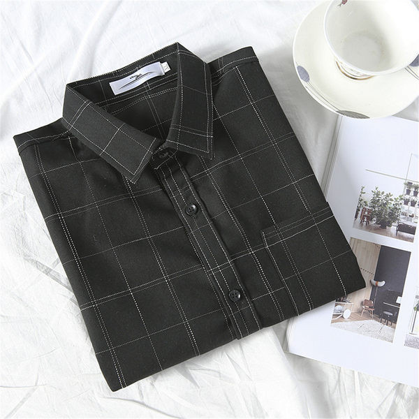 Cămașă casual bărbați în carouri cu mâneci lungi