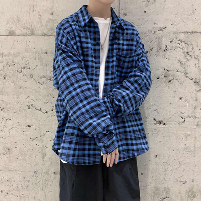 Ανδρικό πουκάμισο φαρδύ καρό μοντέλο