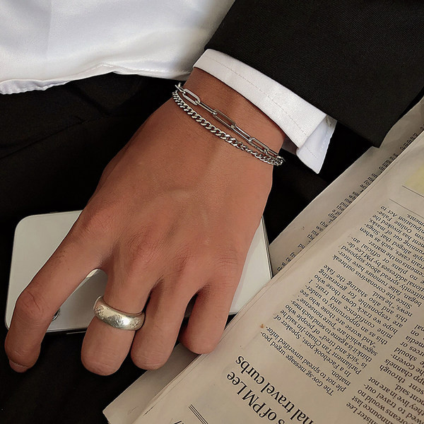 Brățară modernă de oțel pentru bărbați