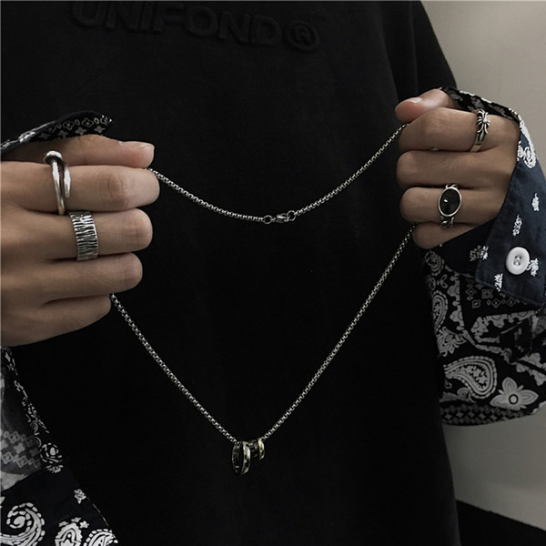 Lanț lung pentru bărbați zilnic cu pandantive