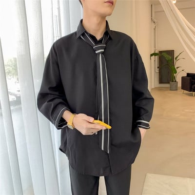 Pánska košeľa s kravatou a dlhým rukávom