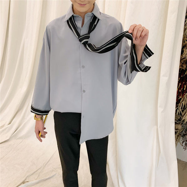 Pánska košeľa s kravatou a dlhým rukávom