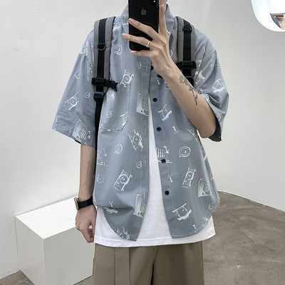 Ανδρικό πουκάμισο με κουμπιά και κλασικό κολάρο - τρία χρώματα