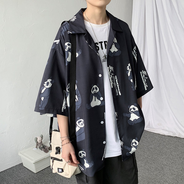 Klassikalise krae ja aplikatsiooniga meeste lai särk