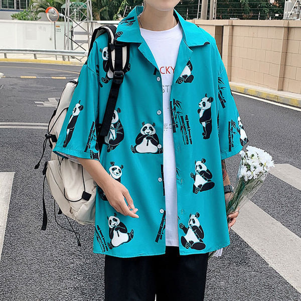 Klassikalise krae ja aplikatsiooniga meeste lai särk