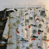 Cămașă pentru bărbați cu model floral și guler clasic