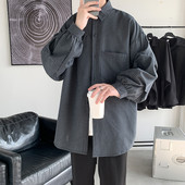 Cămașă în carouri pentru bărbați cu buzunar - model larg