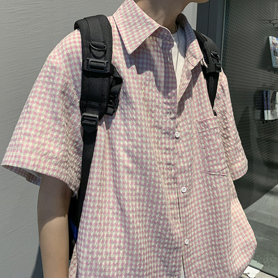 Ανδρικό καρό πουκάμισο με κλασικό κολάρο σε τρία χρώματα