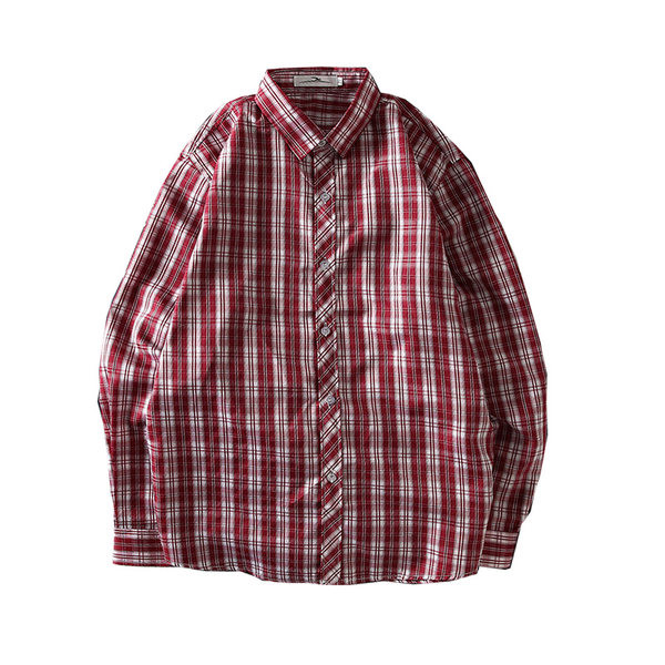 Cămașă bărbătească în carouri cu guler clasic