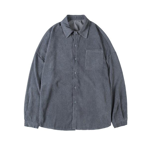 Plaša modeļa ikdienas krekls ar pogām un kabatu