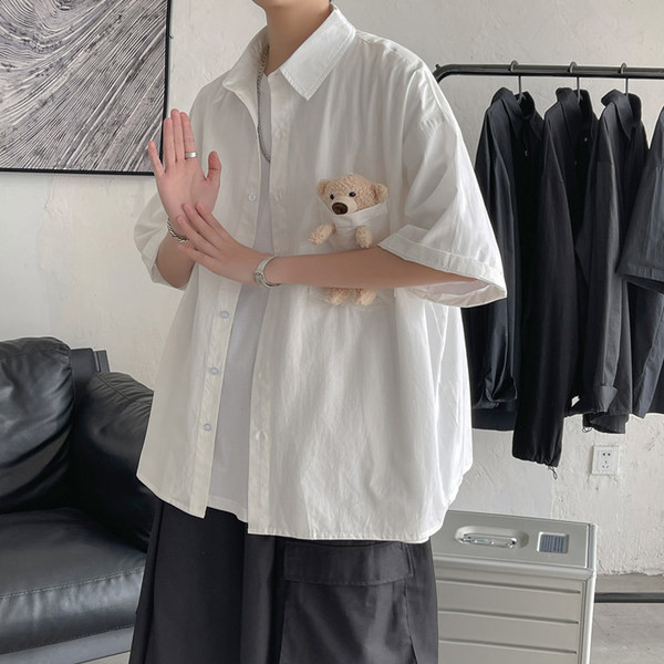 Jauna modeļa vīriešu ikdienas krekls ar 3D elementu