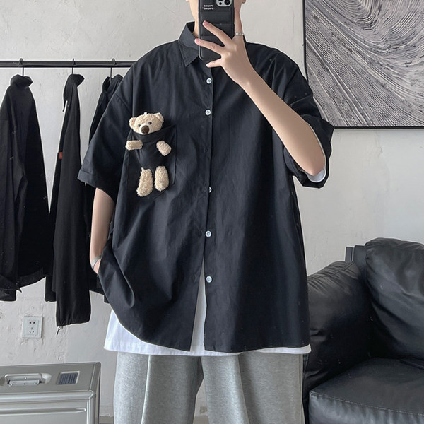 Jauna modeļa vīriešu ikdienas krekls ar 3D elementu