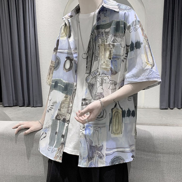 Camasa barbati model nou cu aplicatie colorata