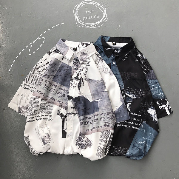 Cămașă casual pentru bărbați cu imprimeu și guler clasic