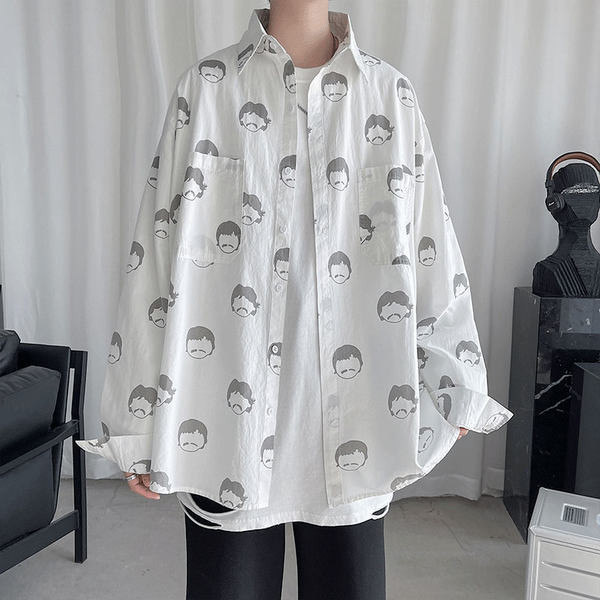 Plata modeļa vīriešu krekls ar apdruku