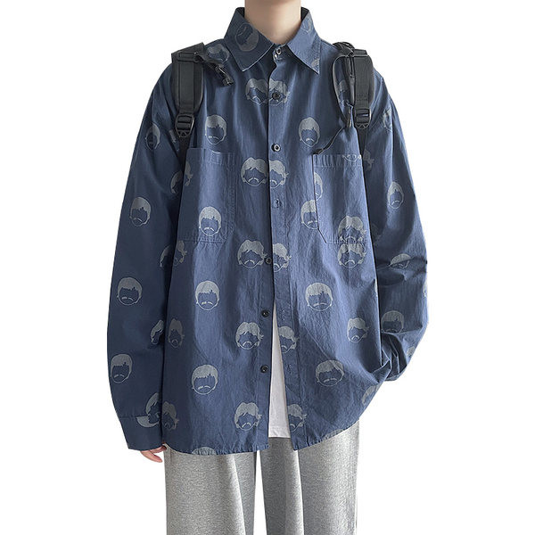 Plata modeļa vīriešu krekls ar apdruku