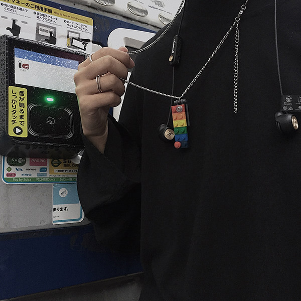 Lanț lung metalic pentru bărbați zilnic cu pandantiv