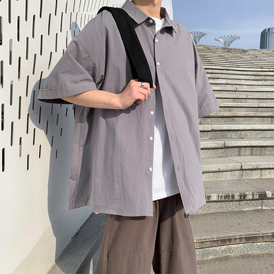 Καλοκαιρινό κλασικό μοντέλο πουκάμισο με κοντά μανίκια για άντρες