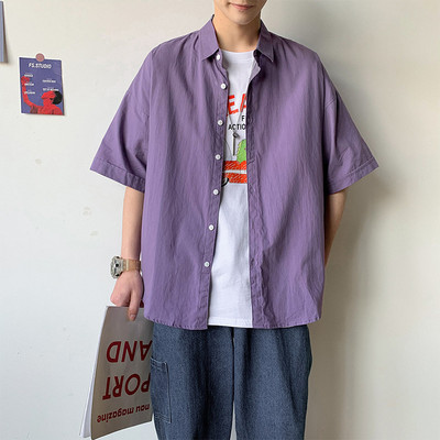 Καλοκαιρινό κλασικό μοντέλο πουκάμισο με κοντά μανίκια για άντρες