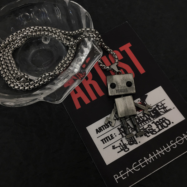 Lanț lung zilnic pentru bărbați cu pandantiv robot