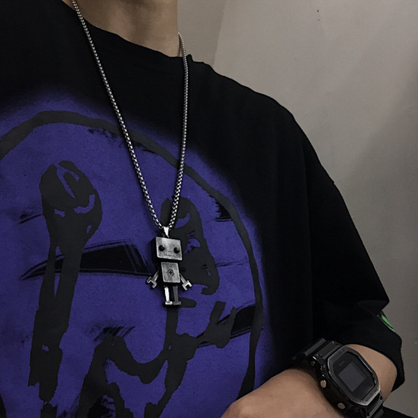 Lanț lung zilnic pentru bărbați cu pandantiv robot