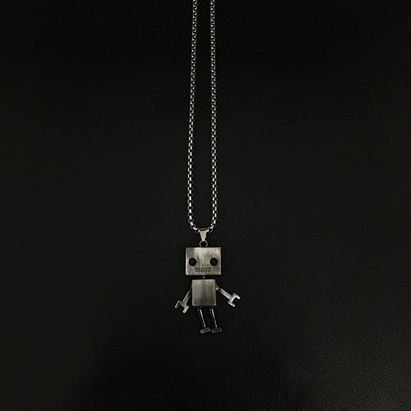 Lanț lung zilnic pentru bărbați cu pandantiv robot