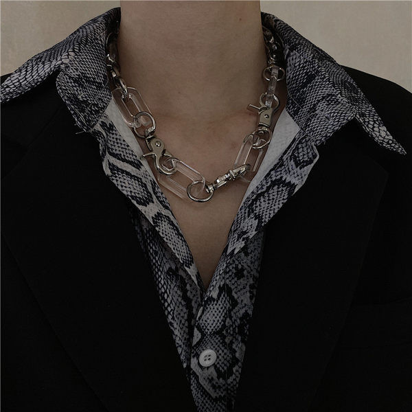 Lanț metalic scurt pentru bărbați
