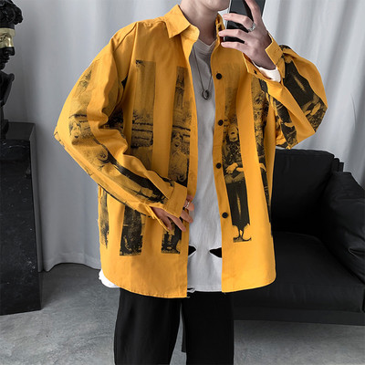 Cămașă casual pentru bărbați cu nasturi și guler clasic - două culori