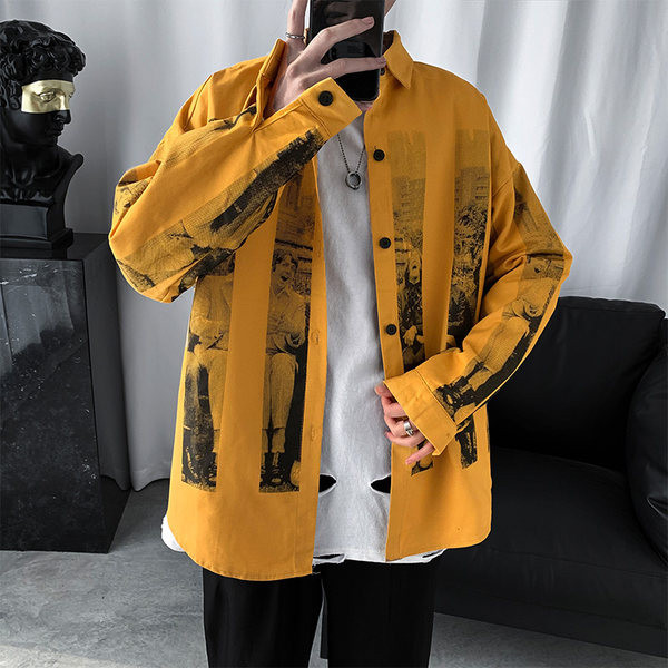 Cămașă casual pentru bărbați cu nasturi și guler clasic - două culori