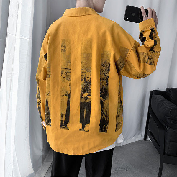 Cămașă casual pentru bărbați cu nasturi și guler clasic - două culori