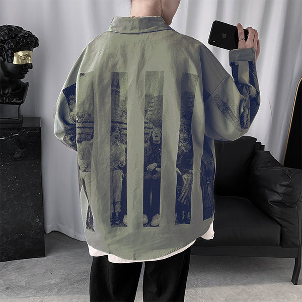 Cămașă casual pentru bărbați cu nasturi și guler clasic - două culori