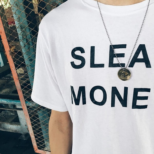 Lanț pentru bărbați la zi cu pandantiv și inscripții