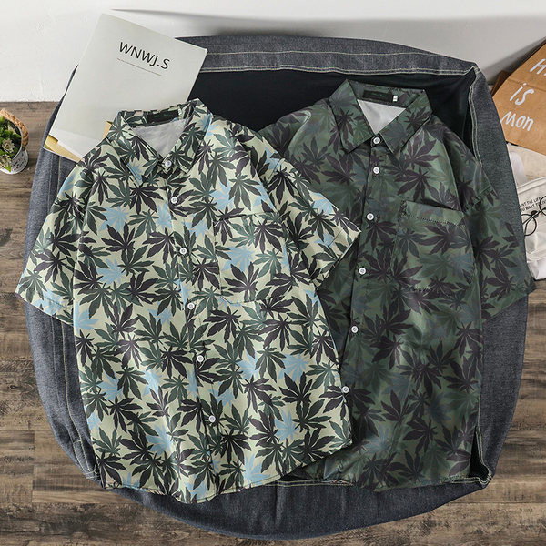 Cămașă de vară pentru bărbați cu mâneci 3/4 - guler clasic