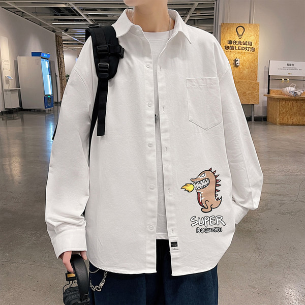 Cămașă casual de primăvară cu aplicație colorată