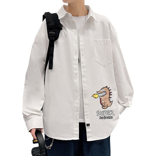 Cămașă casual de primăvară cu aplicație colorată