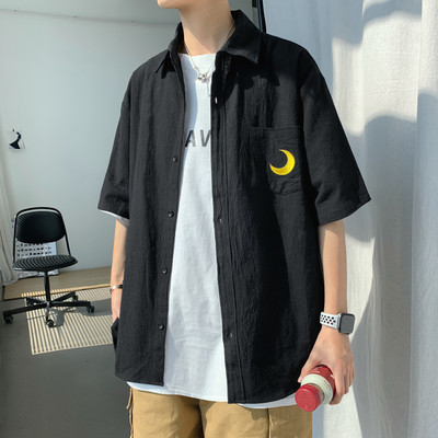 Ανδρικό πουκάμισο μοντέρνο με κλασικό γιακά και κέντημα