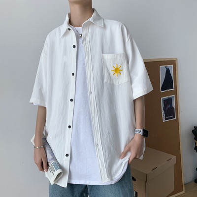 Ανδρικό πουκάμισο μοντέρνο με κλασικό γιακά και κέντημα