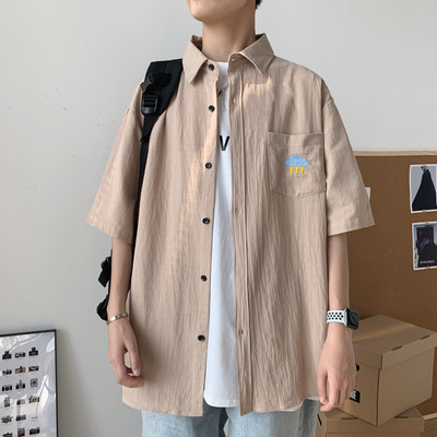 Ανδρικό πουκάμισο μοντέρνο με κλασικό γιακά και κέντημα